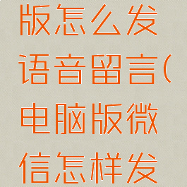 微信电脑版怎么发语音留言(电脑版微信怎样发语音)