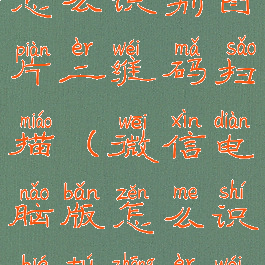 微信电脑版怎么识别图片二维码扫描(微信电脑版怎么识别图中二维码)