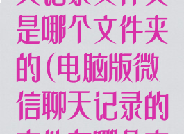 微信电脑版聊天记录文件夹是哪个文件夹的(电脑版微信聊天记录的文件在哪个文件夹)