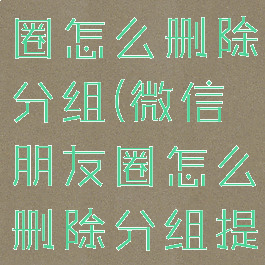 微信的朋友圈怎么删除分组(微信朋友圈怎么删除分组提示)