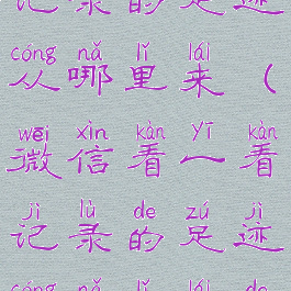 微信看一看记录的足迹从哪里来(微信看一看记录的足迹从哪里来的)