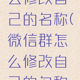 微信群怎么修改自己的名称(微信群怎么修改自己的名称呢)