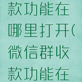 微信群收款功能在哪里打开(微信群收款功能在哪儿)