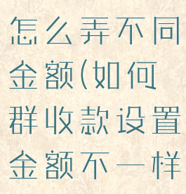 微信群收款怎么弄不同金额(如何群收款设置金额不一样)