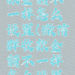 微信群收款金额不一样怎么设置(微信群收款金额不一样怎么设置提醒)