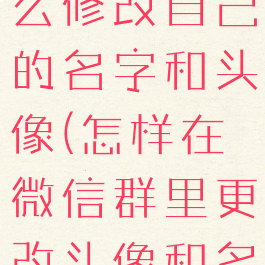 微信群聊怎么修改自己的名字和头像(怎样在微信群里更改头像和名称)