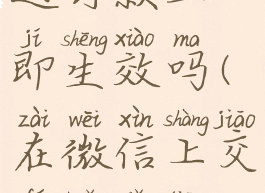 微信交交通罚款立即生效吗(在微信上交罚款几天显示成功)