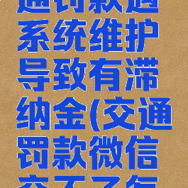 微信交交通罚款遇系统维护导致有滞纳金(交通罚款微信交不了怎么办)