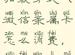 微信亲属卡扣款方式(微信亲属卡怎么消费,消费完立马扣钱是吗)