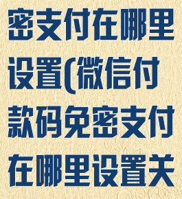 微信付款码免密支付在哪里设置(微信付款码免密支付在哪里设置关闭)