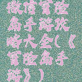 微信冒险岛手游攻略大全(《冒险岛手游》)