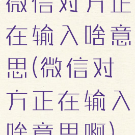 微信对方正在输入啥意思(微信对方正在输入啥意思啊)