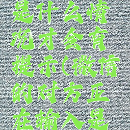 微信对方正在输入是什么情况才会有提示(微信的对方正在输入是什么情况下)