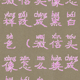 微信头像怎样改成黑白色(微信头像怎么换成黑白的)