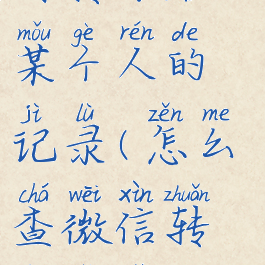 微信如何查看转账给某个人的记录(怎么查微信转账给某个人的记录)