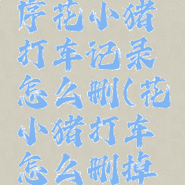 微信小程序花小猪打车记录怎么删(花小猪打车怎么删掉行程记录)