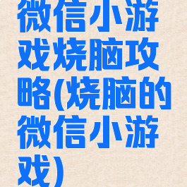 微信小游戏烧脑攻略(烧脑的微信小游戏)
