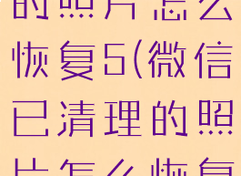 微信已清理的照片怎么恢复5(微信已清理的照片怎么恢复∞)