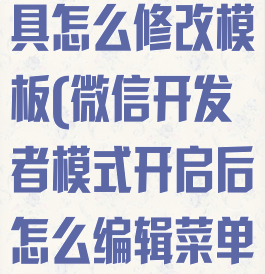 微信开发者工具怎么修改模板(微信开发者模式开启后怎么编辑菜单)