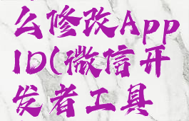 微信开发者工具怎么修改AppID(微信开发者工具怎么修改模板)