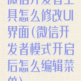 微信开发者工具怎么修改UI界面(微信开发者模式开启后怎么编辑菜单)