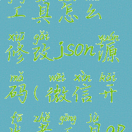 微信开发者工具怎么修改json源码(微信开发者工具app.json)