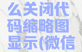 微信开发者工具怎么关闭代码缩略图显示(微信开发模式怎么关闭)