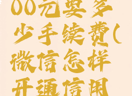 微信提现100元要多少手续费(微信怎样开通信用卡收款)