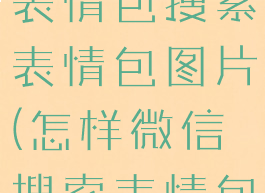 微信怎么用表情包搜索表情包图片(怎样微信搜索表情包)