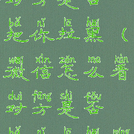 微信怎么看对方是否把你拉黑(微信怎么看对方是否把你拉黑名单)