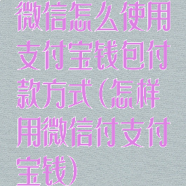 微信怎么使用支付宝钱包付款方式(怎样用微信付支付宝钱)