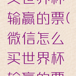 微信怎么买世界杯输赢的票(微信怎么买世界杯输赢的票呢)
