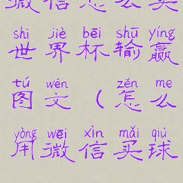 微信怎么买世界杯输赢图文(怎么用微信买球)