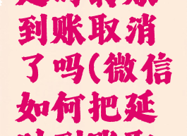 微信怎么延时转账到账取消了吗(微信如何把延时到账取消)