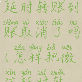 微信怎么延时转账到账取消了吗(怎样把微信延时转账取消)