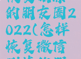 微信怎么恢复删除的朋友圈2022(怎样恢复微信删掉的朋友圈)