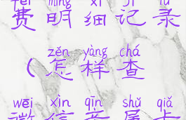 微信怎么查看亲属卡消费明细记录(怎样查微信亲属卡的消费明细)