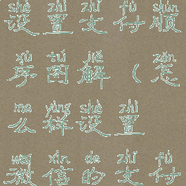 微信怎么设置支付顺序图解(怎么样设置微信的支付顺序)