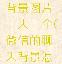 微信怎么设置聊天背景图片一人一个(微信的聊天背景怎么设置一个人)