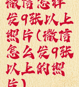 微信怎样发9张以上照片(微信怎么发9张以上的照片)