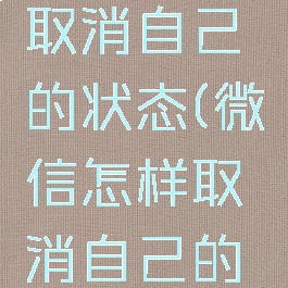 微信怎样取消自己的状态(微信怎样取消自己的状态设置)
