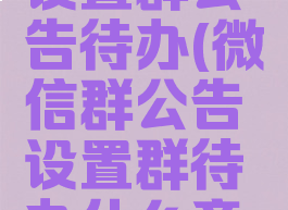 微信怎样设置群公告待办(微信群公告设置群待办什么意思)