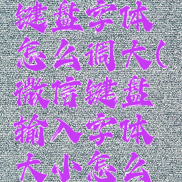 微信打字键盘字体怎么调大(微信键盘输入字体大小怎么改)