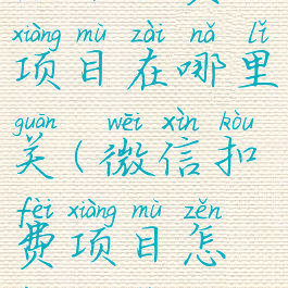 微信扣费项目在哪里关(微信扣费项目怎样关闭)