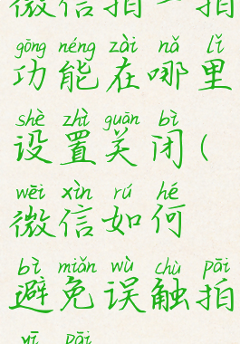 微信拍一拍功能在哪里设置关闭(微信如何避免误触拍一拍)