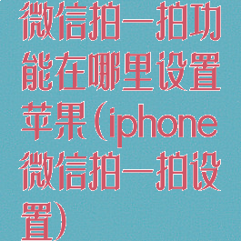 微信拍一拍功能在哪里设置苹果(iphone微信拍一拍设置)