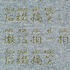 微信拍一拍后缀搞笑(微信拍一拍后缀搞笑文字)
