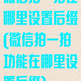 微信拍一拍在哪里设置后缀(微信拍一拍功能在哪里设置后缀)