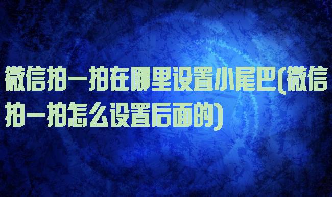 微信拍一拍在哪里设置小尾巴(微信拍一拍怎么设置后面的)