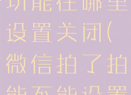 微信拍了拍功能在哪里设置关闭(微信拍了拍能不能设置关闭)